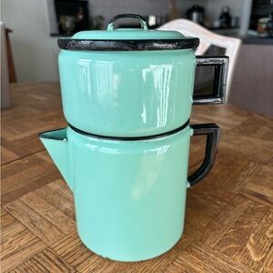 Enamel Drip Coffee Pot - Green